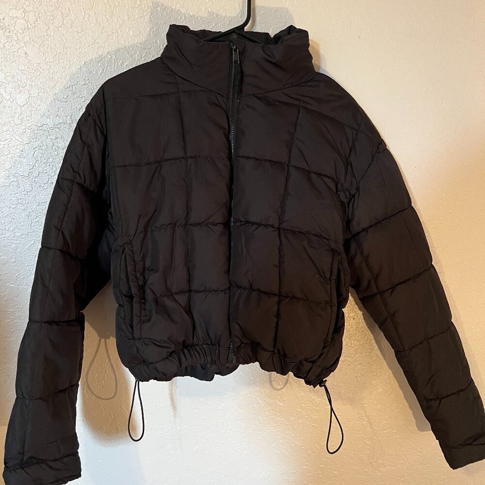 Black Cropped Bomber Jacket Aéropostale